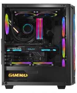 Gamemax Gaming Computer RGB PC Chassis Case Side transparent Tempered Glass MicroATX,ATX,ITX